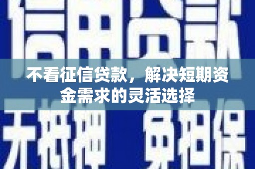 紫金不看征信贷款，解决短期资金需求的灵活选择