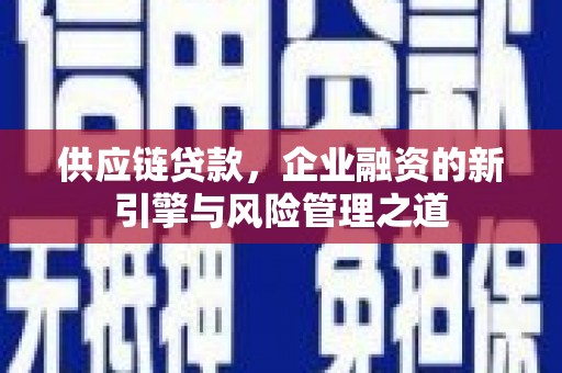 紫金供应链贷款，企业融资的新引擎与风险管理之道
