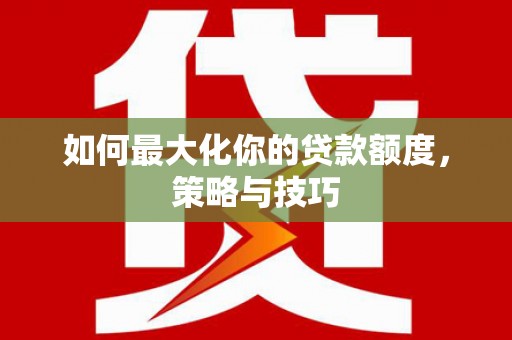 紫金如何最大化你的贷款额度，策略与技巧