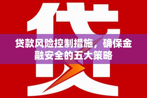 紫金贷款风险控制措施，确保金融安全的五大策略