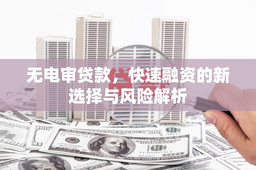 紫金无电审贷款，快速融资的新选择与风险解析