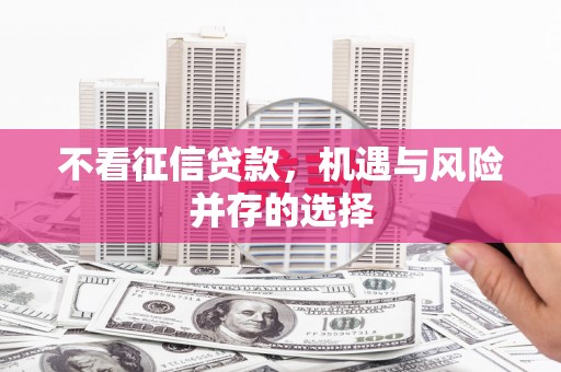紫金不看征信贷款，机遇与风险并存的选择